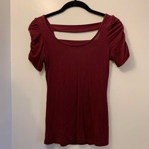 Burgundy stretchy formal t-shirt